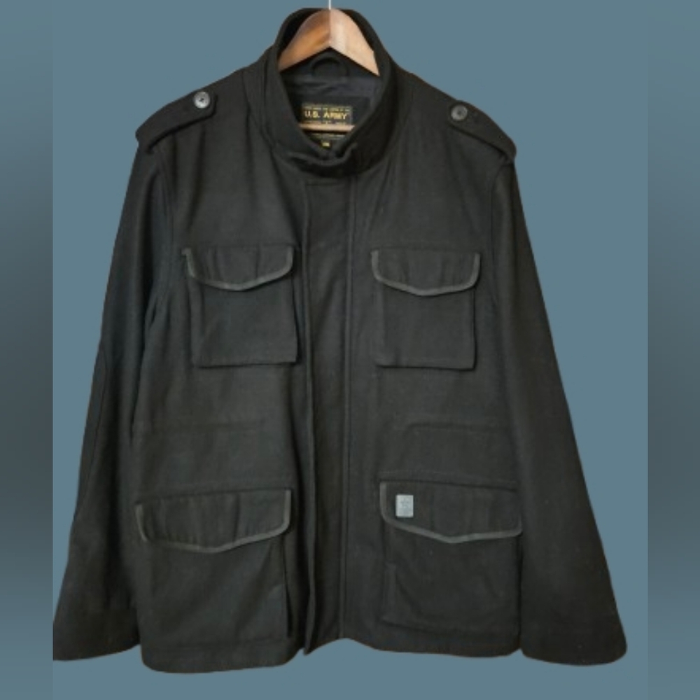 *US Army Wool Blend Military Style Coat